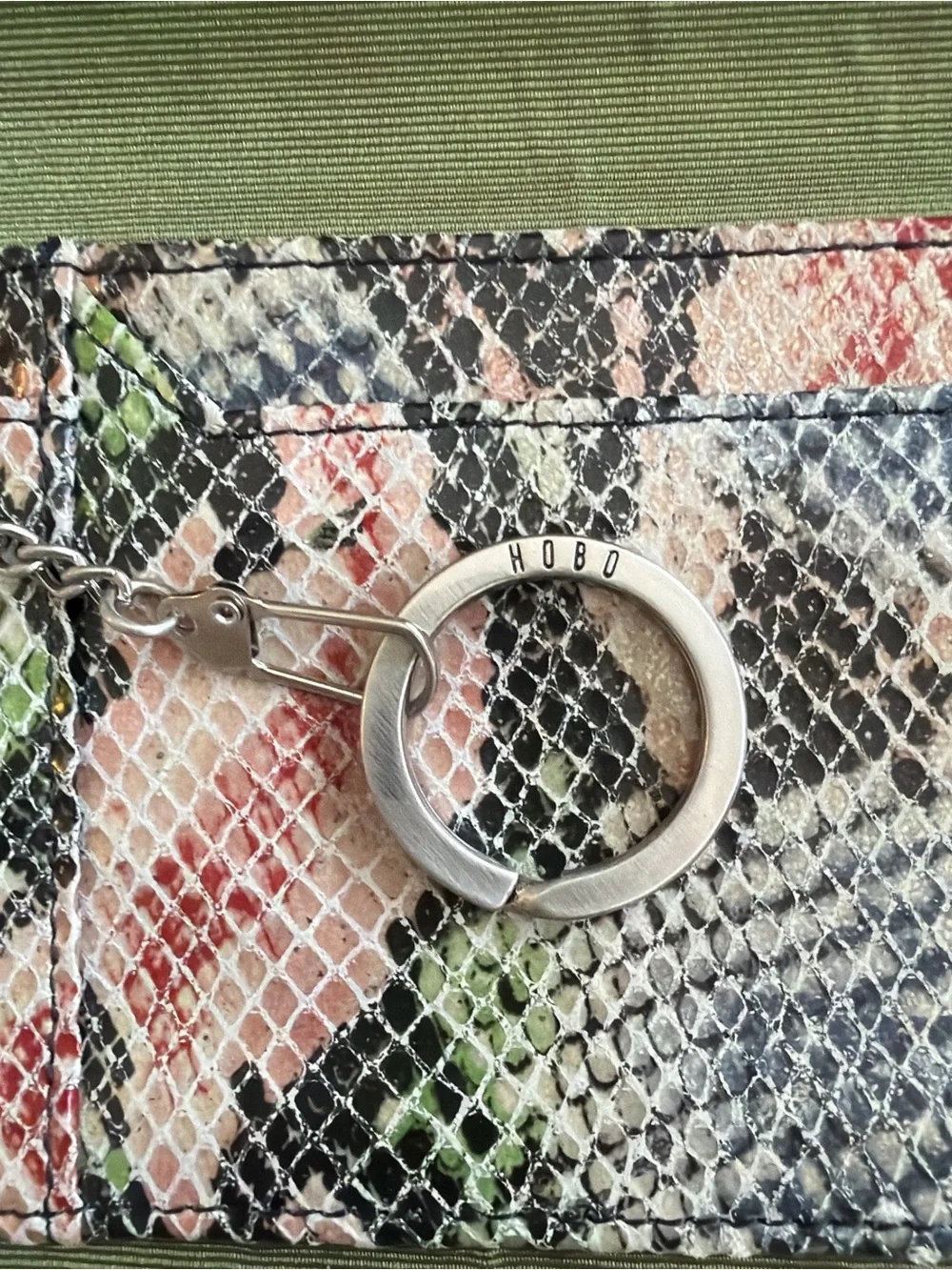 HOBO International Multicolor Snakeskin Embossed Leather Continental Wallet